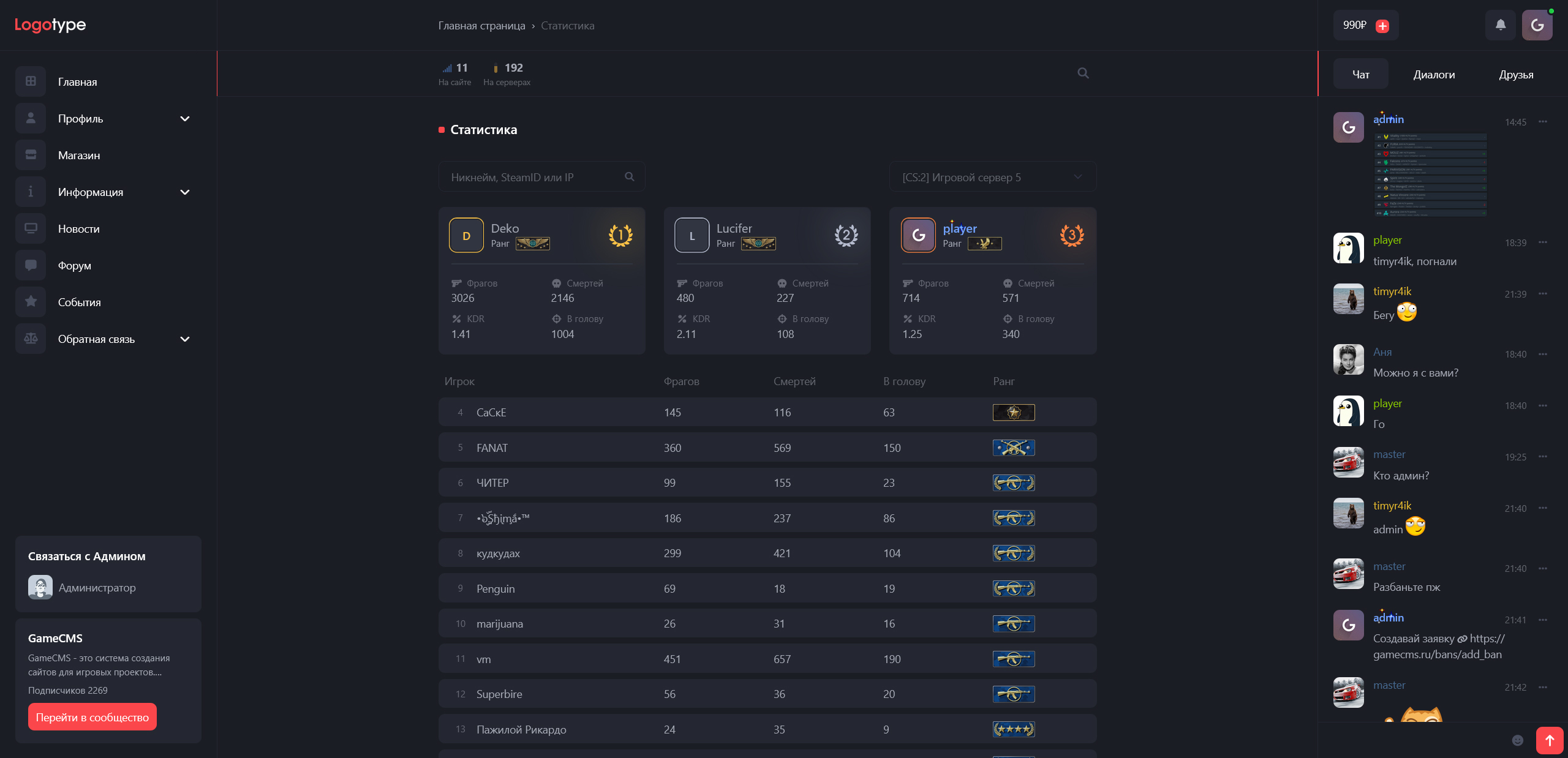 Шаблон Slim | GameCMS 3.683 — фото 4